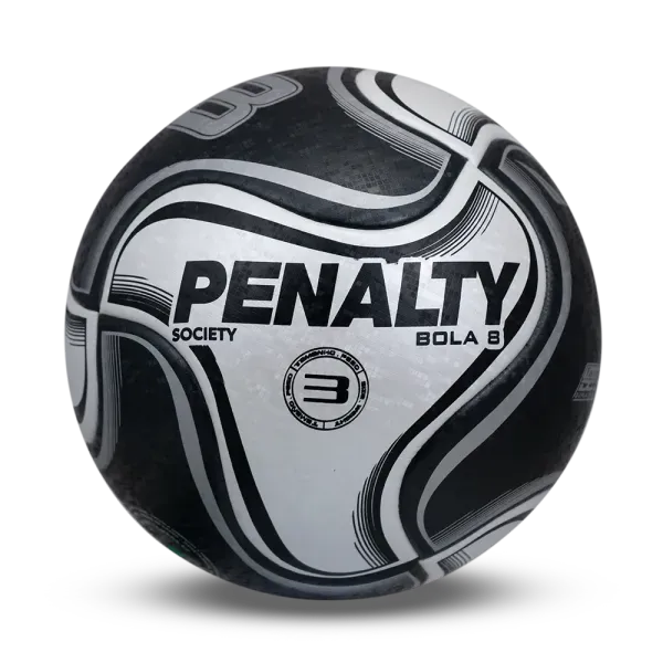 Bola de Futebol Society Penalty 8 X N3 Infantil Xxiv - Ideal para Crianças de 5 a 8 anos - Preto Único